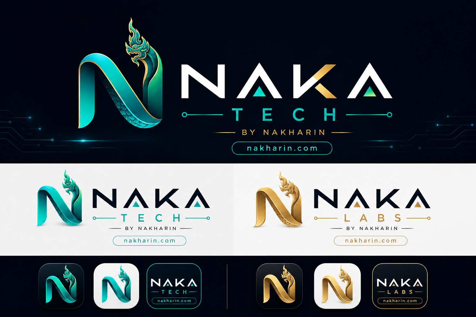 ชุดตราสัญลักษณ์ NAKA TECH และ NAKA LABS by NAKHARIN